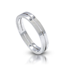 Load image into Gallery viewer, My Diamond Philippines The Double Row ring is crafted with polished 14K white gold with a small gap detail at the center. Wedding Ring for Men in the Philippines
