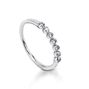 My Diamond Philippines Jewelry Store Rings for women The Petite Bezel set ring is crafted in&nbsp;14K White Gold and features 7 pieces of 0.12-carat diamonds in total weight with a clarity grading of VS-SI1 and colors F to G.