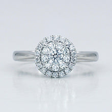 Load image into Gallery viewer, My_Diamond_Philippines_Round_Brilliant_Halo_Ring_actual_Photo_1 The Round-shaped Illusion Set Halo Ring is crafted with 18K white gold and features 1 piece of .15 carat diamonds
