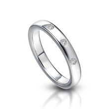 Load image into Gallery viewer, My_Diamond_Philippines_Three-Stone_Diamond_Wedding_Band The Three-Stone Diamond Wedding Band is crafted with 14K white gold featuring 3 pieces of .03-carat diamonds
