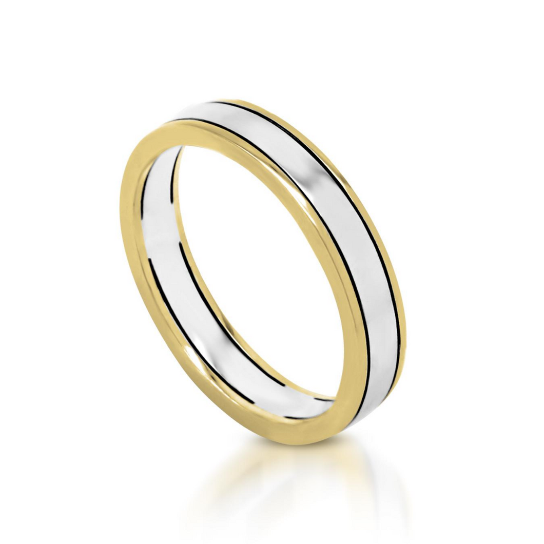 My_Diamond_Philippines_Two-Tone_Yellow_Gold_Edge_Wedding_Ring The Yellow Gold Edge Two-Tone Wedding Ring from the Devotion Collection is crafted with 14K polished yellow gold and white gold. Wedding ring band for men