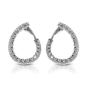 My Diamond Philippines The Asymmetrical Diamond Hoop Earrings are crafted with 14K white gold featuring 124 pieces of 0.66-carat diamonds in total weight with clarity grading VS2-S1 and in the color G.