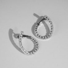 Load image into Gallery viewer, My Diamond Philippines The Asymmetrical Diamond Hoop Earrings are crafted with 14K white gold featuring 124 pieces of 0.66-carat diamonds in total weight with clarity grading VS2-S1 and in the color G.
