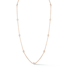 Load image into Gallery viewer, Rose Gold Bezel Set Diamond Necklace
