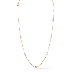 Rose Gold Bezel Set Diamond Necklace