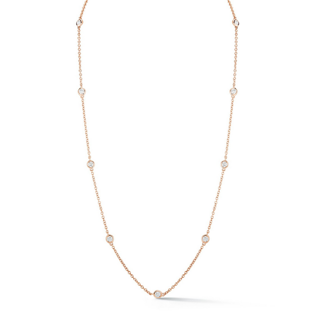 Rose Gold Bezel Set Diamond Necklace