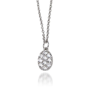 Oval-Shaped Pendant with Chain Necklace
