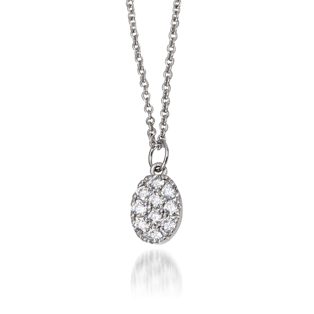 Oval-Shaped Pendant with Chain Necklace
